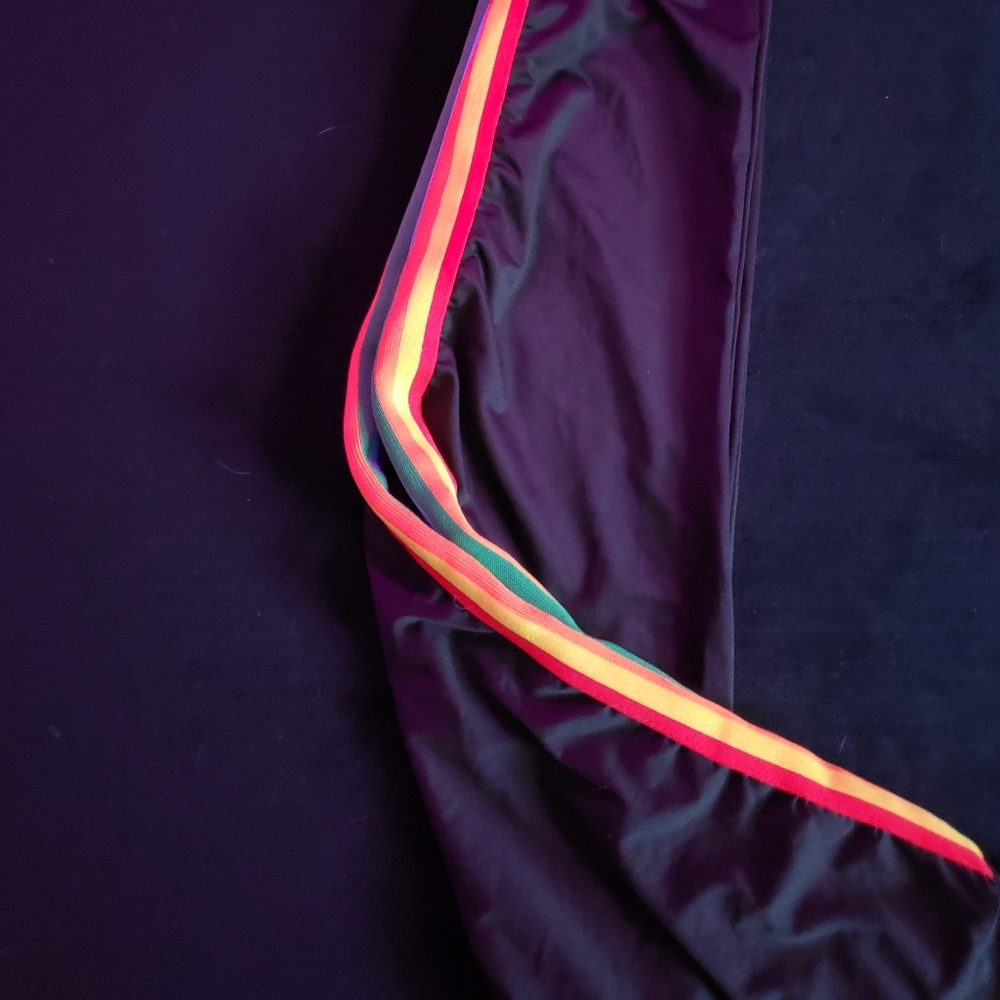 Rainbow strip yoga pants